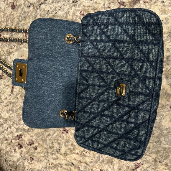 Karl Lagerfeld Paris Agyness Quilted Denim Shoulder Bag - Picture 5 of 7